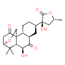 ChemSpider 2D Image | (1S,2R,5R,7R,9S,10R,12R)-9-Hydroxy-5-[(3S,5R)-3-hydroxy-5-methyl-2-oxotetrahydro-3-furanyl]-11,11-dimethyl-13-oxatetracyclo[10.2.2.0~1,10~.0~2,7~]hexadecane-8,15-dione | C22H30O7
