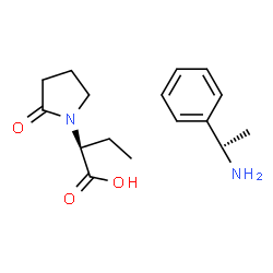 ChemSpider 2D Image | (S)-α-Ethyl-2-oxo-1-pyrrolidineacetic acid (R)-α-methylbenzenemethanamine | C16H24N2O3