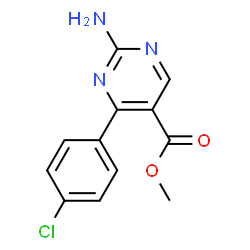 ChemSpider 2D Image | Methyl 2-amino-4-(4-chlorophenyl)-5-pyrimidinecarboxylate | C12H10ClN3O2