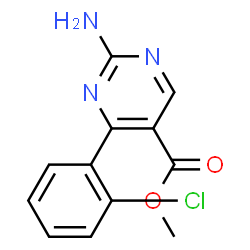 ChemSpider 2D Image | Methyl 2-amino-4-(2-chlorophenyl)-5-pyrimidinecarboxylate | C12H10ClN3O2