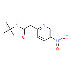 ChemSpider 2D Image | n-tert-butyl-2-(5-nitropyridin-2-yl)acetamide | C11H15N3O3