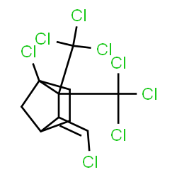 ChemSpider 2D Image | (3E)-1-Chloro-3-(chloromethylene)-2,2-bis(trichloromethyl)bicyclo[2.2.1]heptane | C10H8Cl8