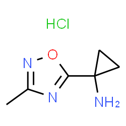 ChemSpider 2D Image | 1-(3-methyl-1,2,4-oxadiazol-5-yl)cyclopropanamine hydrochloride | C6H10ClN3O