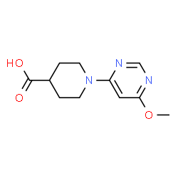 ChemSpider 2D Image | 1-(6-Methoxy-4-pyrimidinyl)-4-piperidinecarboxylic acid | C11H15N3O3
