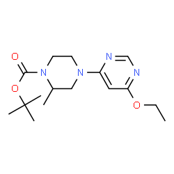 ChemSpider 2D Image | tert-Butyl 4-(6-ethoxypyrimidin-4-yl)-2-methylpiperazine-1-carboxylate | C16H26N4O3