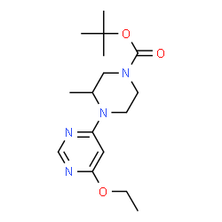 ChemSpider 2D Image | tert-Butyl 4-(6-ethoxypyrimidin-4-yl)-3-methylpiperazine-1-carboxylate | C16H26N4O3