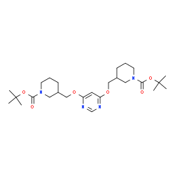 ChemSpider 2D Image | Bis(2-methyl-2-propanyl) 3,3'-[4,6-pyrimidinediylbis(oxymethylene)]di(1-piperidinecarboxylate) | C26H42N4O6