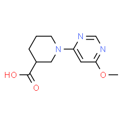ChemSpider 2D Image | 1-(6-Methoxy-4-pyrimidinyl)-3-piperidinecarboxylic acid | C11H15N3O3