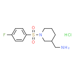 ChemSpider 2D Image | (1-((4-Fluorophenyl)sulfonyl)piperidin-3-yl)methanamine hydrochloride | C12H18ClFN2O2S