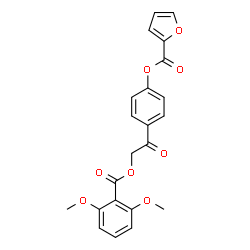 ChemSpider 2D Image | 4-{[(2,6-Dimethoxybenzoyl)oxy]acetyl}phenyl 2-furoate | C22H18O8