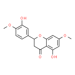 ChemSpider 2D Image | 5-Hydroxy-2-(3-hydroxy-4-methoxyphenyl)-7-methoxy-2,3-dihydro-4H-chromen-4-one | C17H16O6