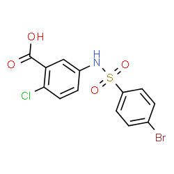 ChemSpider 2D Image | 5-{[(4-Bromophenyl)sulfonyl]amino}-2-chlorobenzoic acid | C13H9BrClNO4S