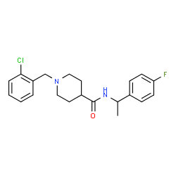 ChemSpider 2D Image | 1-(2-Chlorobenzyl)-N-[1-(4-fluorophenyl)ethyl]-4-piperidinecarboxamide | C21H24ClFN2O