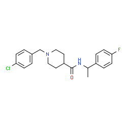 ChemSpider 2D Image | 1-(4-Chlorobenzyl)-N-[1-(4-fluorophenyl)ethyl]-4-piperidinecarboxamide | C21H24ClFN2O