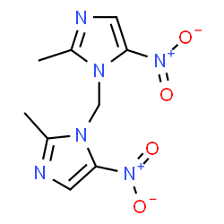 ChemSpider 2D Image | 1,1'-Methylenebis(2-methyl-5-nitro-1H-imidazole) | C9H10N6O4