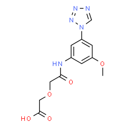 ChemSpider 2D Image | (2-{[3-Methoxy-5-(1H-tetrazol-1-yl)phenyl]amino}-2-oxoethoxy)acetic acid | C12H13N5O5