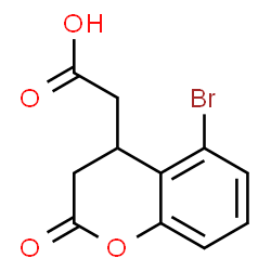 ChemSpider 2D Image | 2-(5-Bromo-2-oxochroman-4-yl)acetic acid | C11H9BrO4