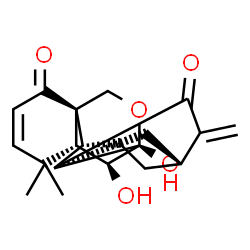 ChemSpider 2D Image | (5beta,6beta,7alpha,8alpha,9beta,10alpha,13alpha)-6,7-Dihydroxy-7,20-epoxykaura-2,16-diene-1,15-dione | C20H24O5
