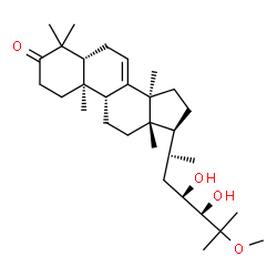 ChemSpider 2D Image | (13alpha,14beta,17alpha,20S,23R,24S)-23,24-Dihydroxy-25-methoxylanost-7-en-3-one | C31H52O4
