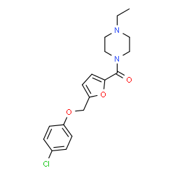 ChemSpider 2D Image | {5-[(4-Chlorophenoxy)methyl]-2-furyl}(4-ethyl-1-piperazinyl)methanone | C18H21ClN2O3