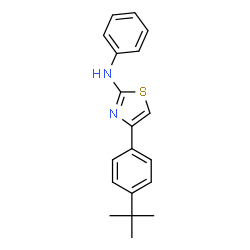 ChemSpider 2D Image | 4-[4-(2-Methyl-2-propanyl)phenyl]-N-phenyl-1,3-thiazol-2-amine | C19H20N2S