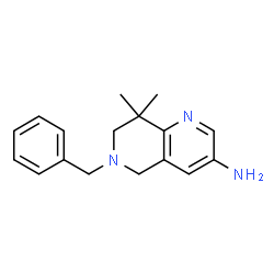 ChemSpider 2D Image | 6-Benzyl-8,8-dimethyl-5,6,7,8-tetrahydro-1,6-naphthyridin-3-amine | C17H21N3