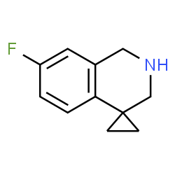 ChemSpider 2D Image | 7'-Fluoro-2',3'-dihydro-1'H-spiro[cyclopropane-1,4'-isoquinoline] | C11H12FN