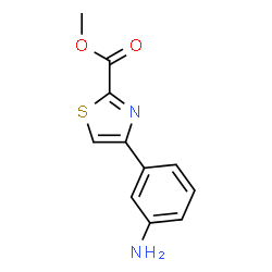 ChemSpider 2D Image | Methyl 4-(3-aminophenyl)-2-thiazolecarboxylate | C11H10N2O2S