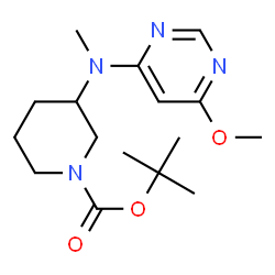 ChemSpider 2D Image | tert-Butyl 3-((6-methoxypyrimidin-4-yl)(methyl)amino)piperidine-1-carboxylate | C16H26N4O3