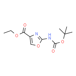 ChemSpider 2D Image | Ethyl 2-({[(2-methyl-2-propanyl)oxy]carbonyl}amino)-1,3-oxazole-4-carboxylate | C11H16N2O5