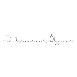 ChemSpider 2D Image | 1,3-Dihydroxy-2-propanyl 11-[3-hydroxy-5-(2-methyl-2-octanyl)phenoxy]undecanoate | C29H50O6