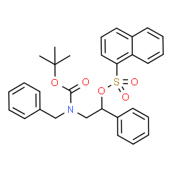 ChemSpider 2D Image | 2-(Benzyl{[(2-methyl-2-propanyl)oxy]carbonyl}amino)-1-phenylethyl 1-naphthalenesulfonate | C30H31NO5S