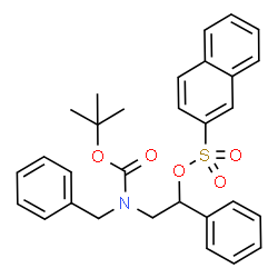 ChemSpider 2D Image | 2-(Benzyl{[(2-methyl-2-propanyl)oxy]carbonyl}amino)-1-phenylethyl 2-naphthalenesulfonate | C30H31NO5S
