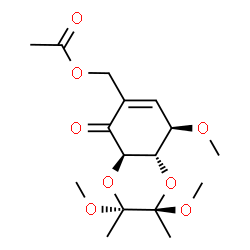 ChemSpider 2D Image | [(2R,3R,4aR,8R,8aS)-2,3,8-Trimethoxy-2,3-dimethyl-5-oxo-2,3,4a,5,8,8a-hexahydro-1,4-benzodioxin-6-yl]methyl acetate | C16H24O8