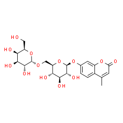 ChemSpider 2D Image | 4-Methyl-2-oxo-2H-chromen-7-yl 6-O-alpha-D-galactopyranosyl-beta-D-glucopyranoside | C22H28O13