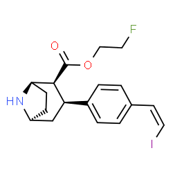 ChemSpider 2D Image | 2-Fluoroethyl (1R,2S,3S,5S)-3-{4-[(Z)-2-iodovinyl]phenyl}-8-azabicyclo[3.2.1]octane-2-carboxylate | C18H21FINO2