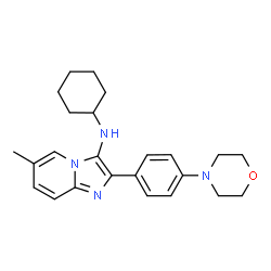 ChemSpider 2D Image | N-Cyclohexyl-6-methyl-2-[4-(4-morpholinyl)phenyl]imidazo[1,2-a]pyridin-3-amine | C24H30N4O