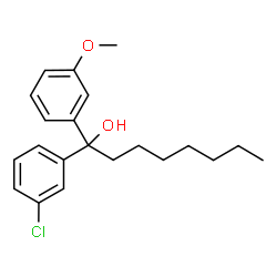 ChemSpider 2D Image | 1-(3-Chlorophenyl)-1-(3-methoxyphenyl)-1-octanol | C21H27ClO2