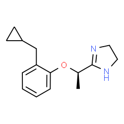 ChemSpider 2D Image | 2-{(1R)-1-[2-(Cyclopropylmethyl)phenoxy]ethyl}-4,5-dihydro-1H-imidazole | C15H20N2O