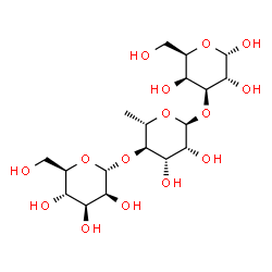 ChemSpider 2D Image | alpha-D-Manp-(1->4)-alpha-L-Rhap-(1->3)-alpha-D-Galp | C18H32O15
