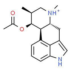 ChemSpider 2D Image | (8beta,9beta)-6,8-Dimethylergolin-6-ium-9-yl acetate | C18H23N2O2