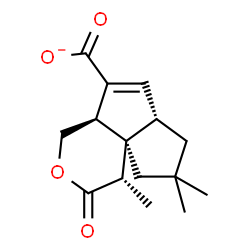 ChemSpider 2D Image | (4S,4aR,7aS,9aR)-4,6,6-Trimethyl-3-oxo-1,3,4,5,6,7,7a,9a-octahydropentaleno[1,6a-c]pyran-9-carboxylate | C15H19O4
