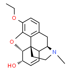 ChemSpider 2D Image | (5alpha,6alpha)-3-Ethoxy-17-methyl-7,8-didehydro-4,5-epoxymorphinan-6-ol | C19H23NO3