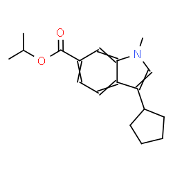 ChemSpider 2D Image | Isopropyl 3-cyclopentyl-1-methyl-1H-indole-6-carboxylate | C18H23NO2