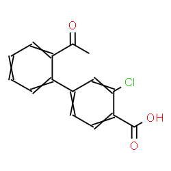 ChemSpider 2D Image | 4-(2-ACETYLPHENYL)-2-CHLOROBENZOIC ACID | C15H11ClO3