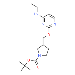 ChemSpider 2D Image | TERT-BUTYL 3-({[4-(ETHYLAMINO)PYRIMIDIN-2-YL]OXY}METHYL)PYRROLIDINE-1-CARBOXYLATE | C16H26N4O3