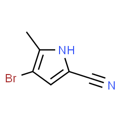 ChemSpider 2D Image | 4-Bromo-5-methyl-1H-pyrrole-2-carbonitrile | C6H5BrN2