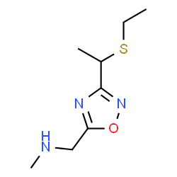 ChemSpider 2D Image | 1-{3-[1-(Ethylsulfanyl)ethyl]-1,2,4-oxadiazol-5-yl}-N-methylmethanamine | C8H15N3OS