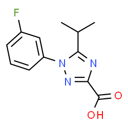 ChemSpider 2D Image | 1-(3-Fluorophenyl)-5-isopropyl-1H-1,2,4-triazole-3-carboxylic acid | C12H12FN3O2