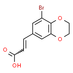 ChemSpider 2D Image | (2E)-3-(8-Bromo-2,3-dihydro-1,4-benzodioxin-6-yl)acrylic acid | C11H9BrO4